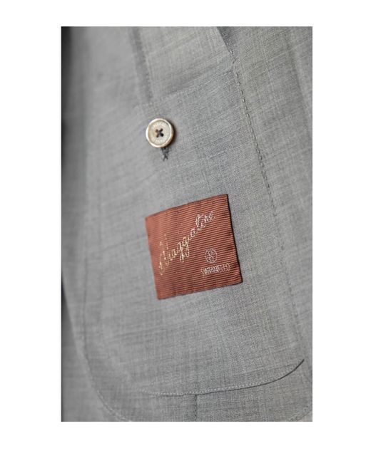 Santaniello Gray Il VIAGGIATORE Single-breasted Suit Jacket for men