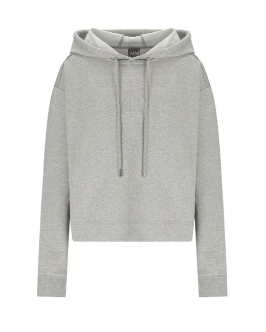 Felpa Con Cappuccio Angora Grigia Mm di Max Mara in Gray