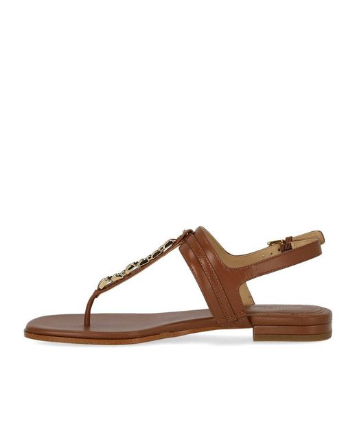 Michael Kors Brown Marcia Luggage Thong Sandal