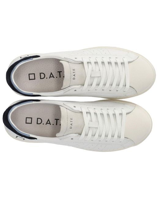 Date Base Calf Blauw Sneaker in het White voor heren