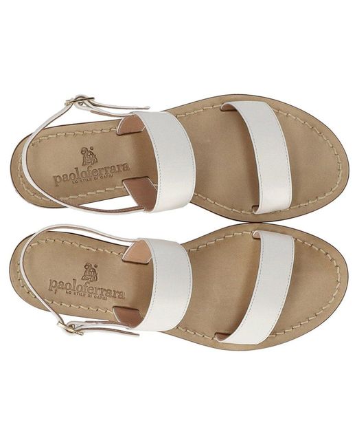 Paolo Ferrara White Flat Sandal
