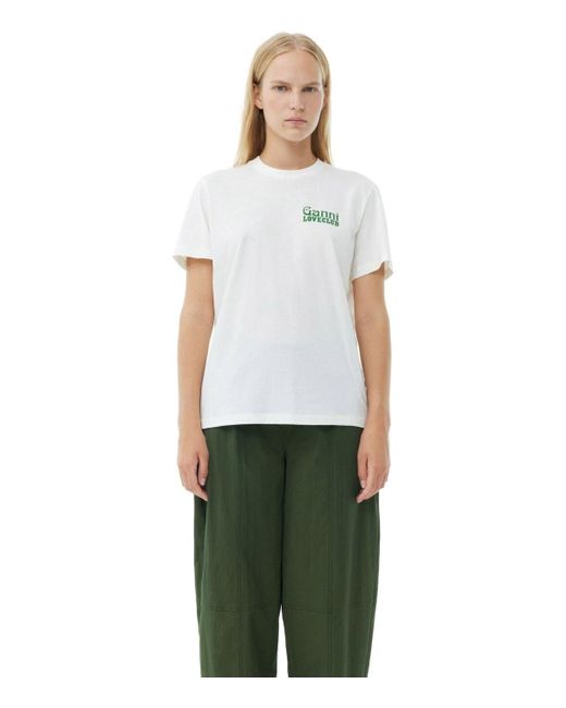 Ganni Relaxed Loveclub Off-white T-shirt