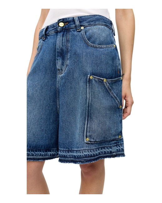 Ganni Blue Denim Bermuda Shorts