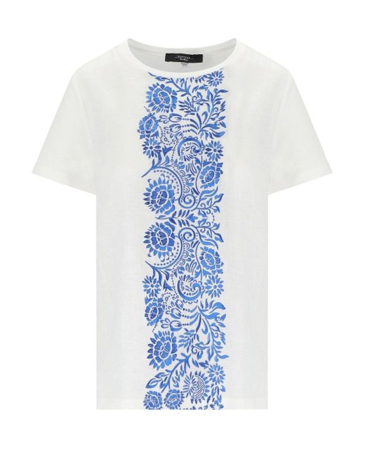 T-shirt magno bianca e blu di Weekend by Maxmara in Blue