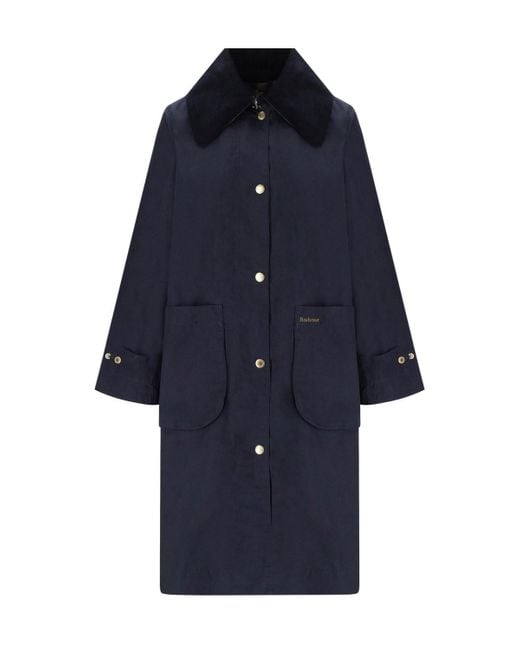 Barbour Blue Paxton Showerproof Long Jacket