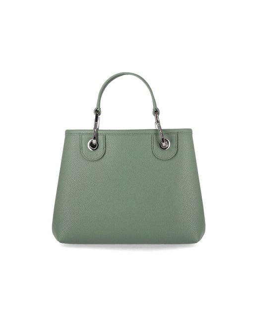 EA7 Green Myea Small Sage Shopping Bag