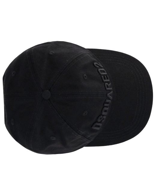 DSquared² D2 Logo Black Baseball Cap for men
