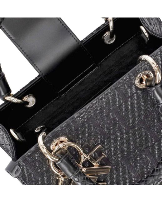 Elisabetta Franchi Black E kleine handtasche aus jacquard-bast