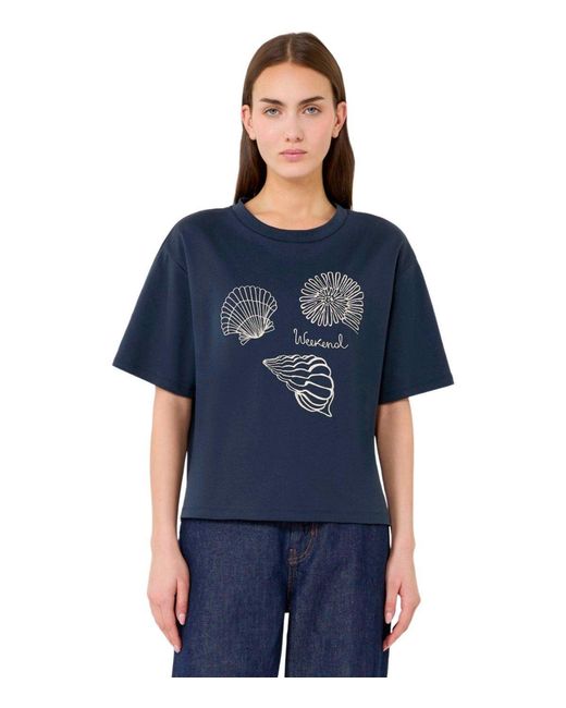 Weekend by Maxmara Blue Sabato T Shirt