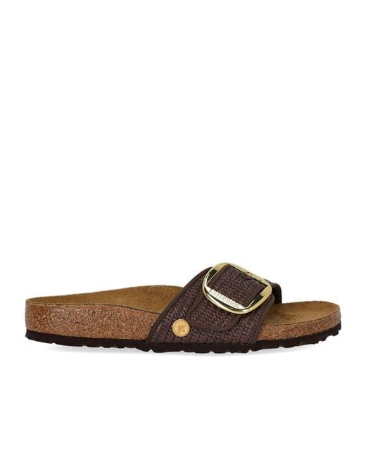Birkenstock Brown Madrid Raffia Big Buckle Carafe Sandal