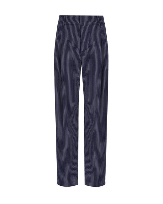 Essentiel Antwerp Blue Herb hose mit nadelstreifen