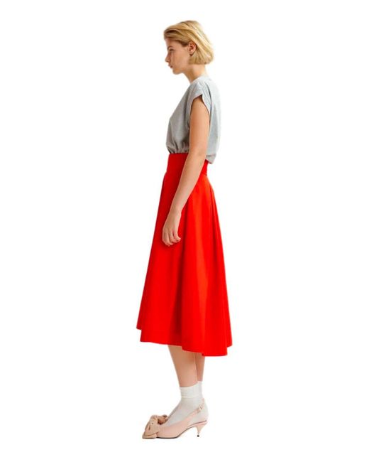 Essentiel Antwerp Red Hosanna Midi Skirt