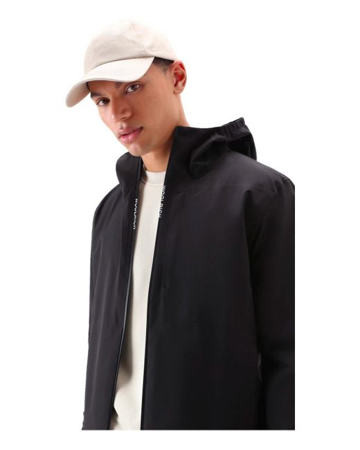 Woolrich Black Pacific Hooded Jacket for men