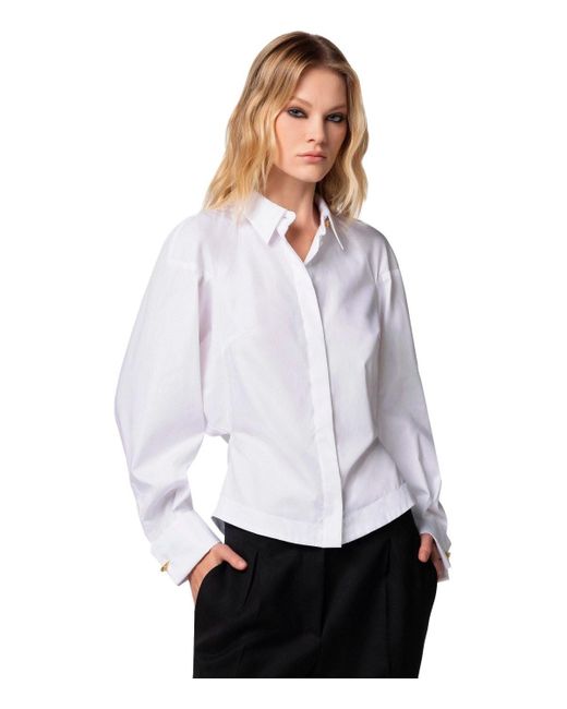 Chemise blanche avec logo Elisabetta Franchi en coloris White