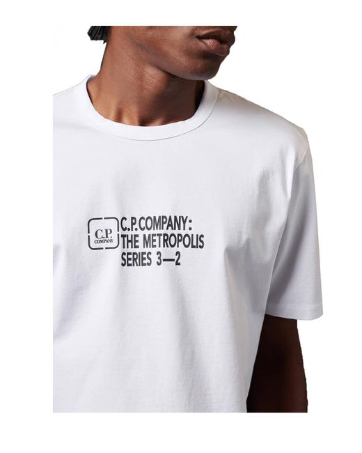 Camiseta the metropolis series graphic reverse blanca C P Company de hombre de color White