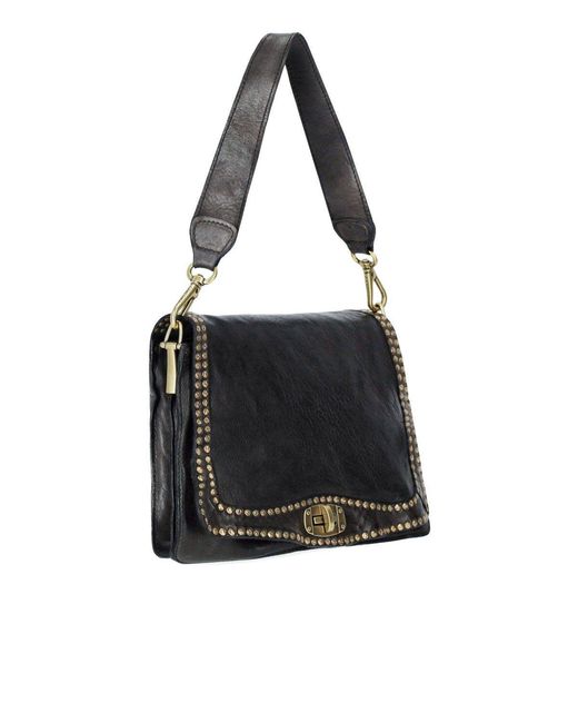 Campomaggi Black Paola Anthracite Crossbody Bag