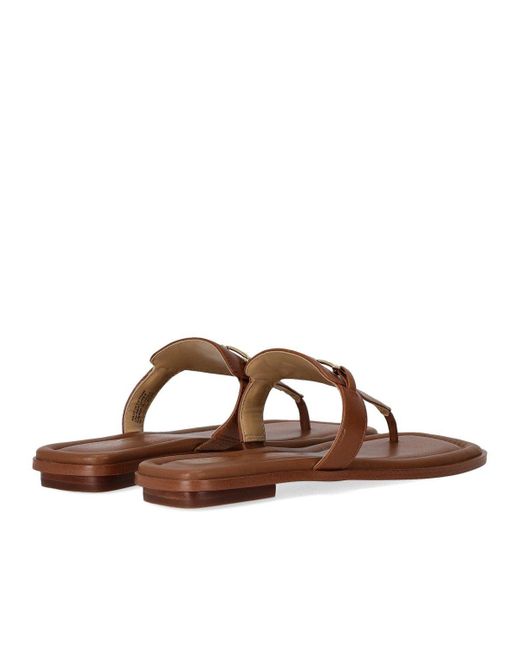 Ciabatta Infradito Lena Cuoio di Michael Kors in Brown
