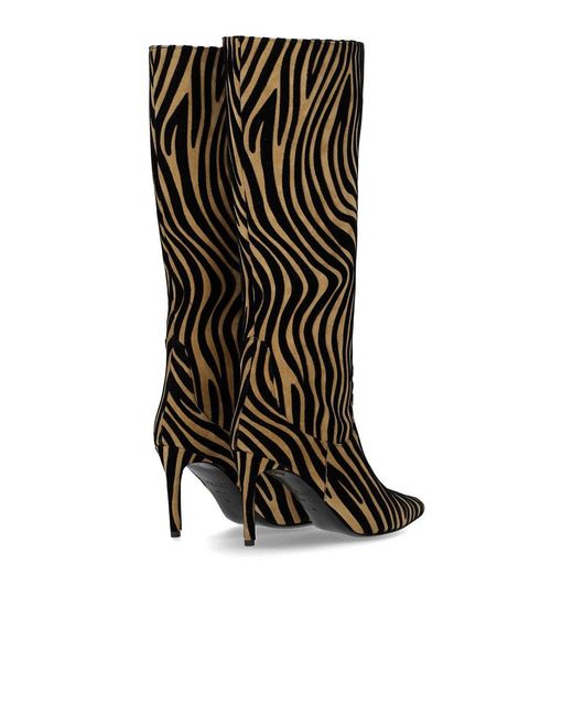 NCUB Black Bit Zebra Print High Boot