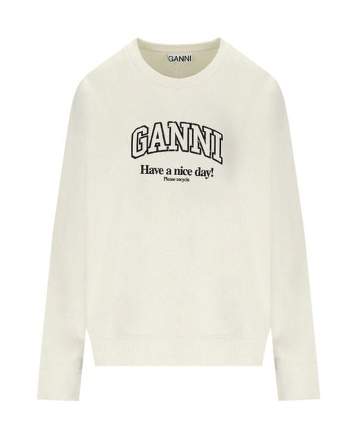 Ganni White Isoli creme sweatshirt