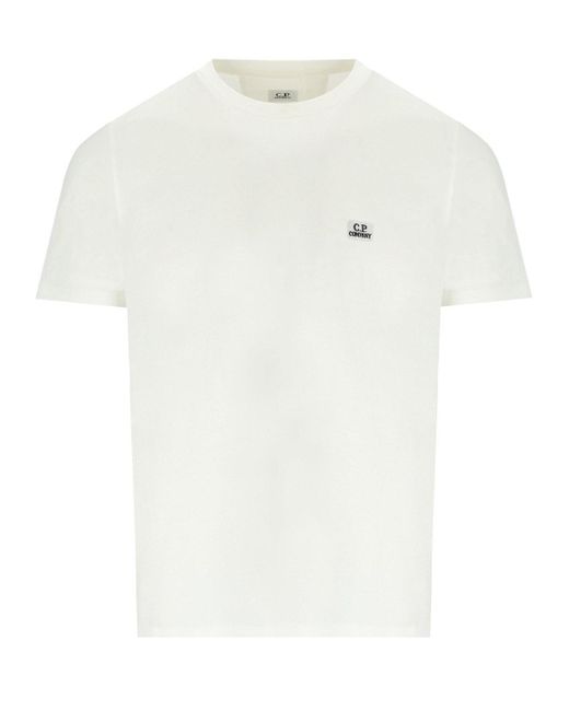 C P Company Jersey 30/1 Gauze White T-shirt voor heren