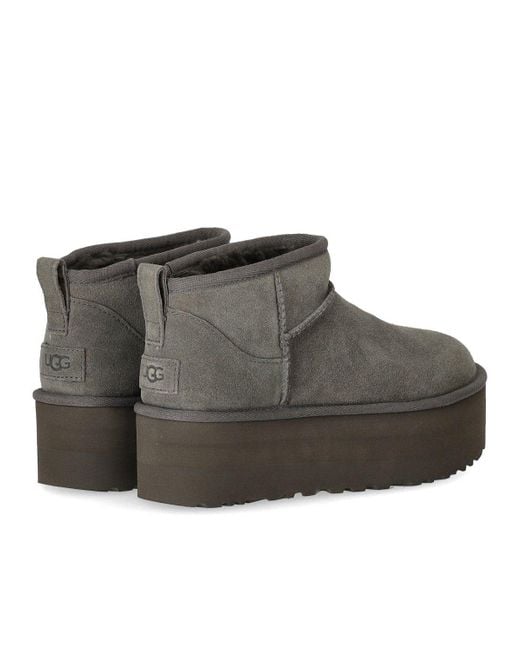 Ugg Gray Classic Ultra Mini Platform Grauer Stiefel