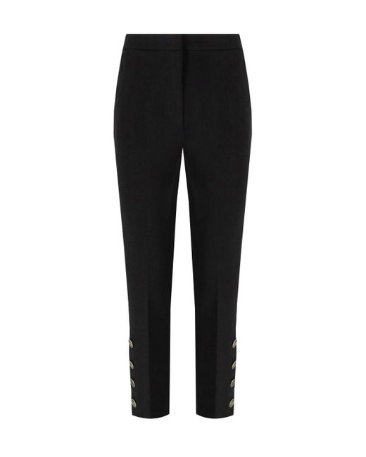 Twin Set Black Cropped Trousers With Buttons