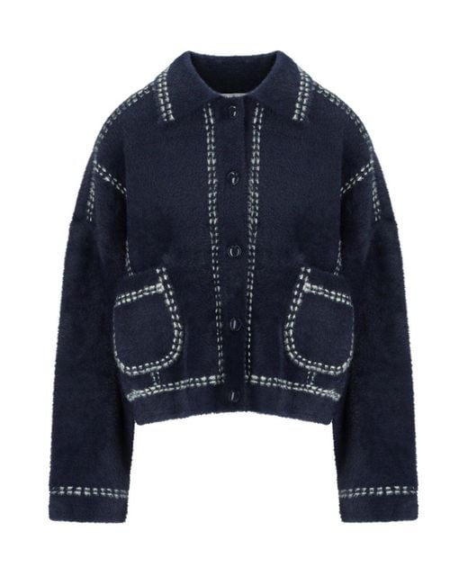 Essentiel Antwerp Blue Ihoops Marineblauer Cardigan