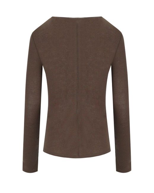 Weekend by Maxmara Brown Vincita Braunes Langarm-T-Shirt
