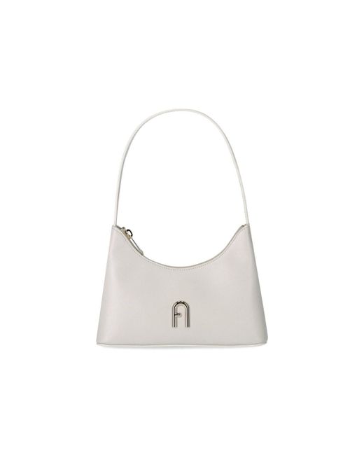 Furla White Diamante Mini Marshmallow Shoulder Bag