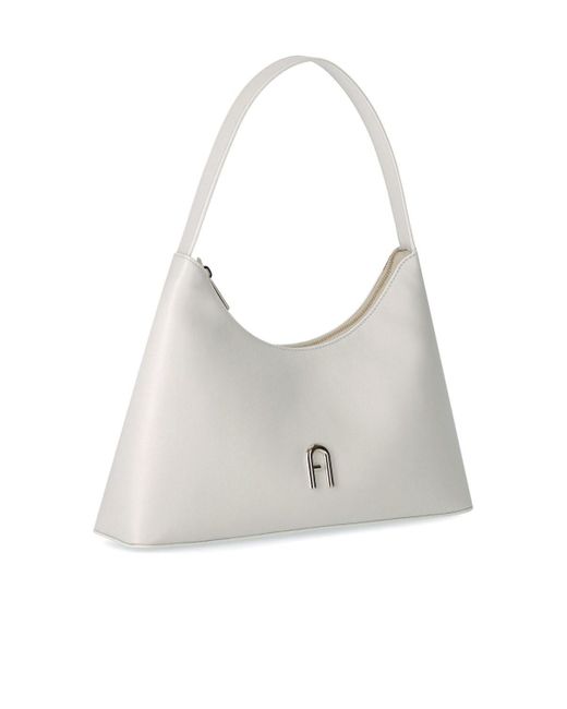 Furla White Diamante S Marshmallow Shoulder Bag