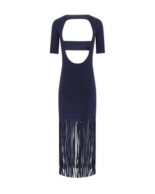 Twin Set Blue Dress With Fringes