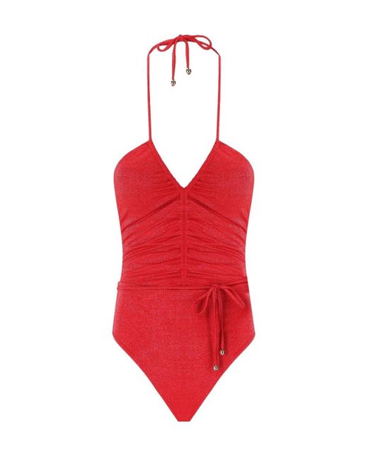 Max Mara Red Beachwear Cassandra Coral Swimsuit