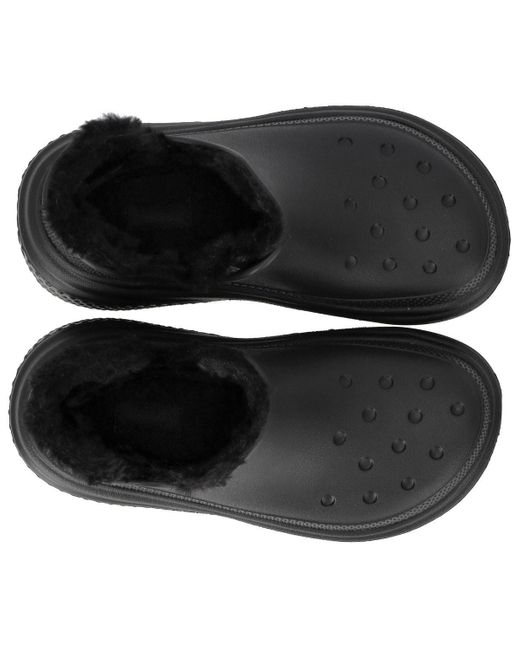 CROCSTM Black Stomp Bootie Mit Fuzzy-Futter