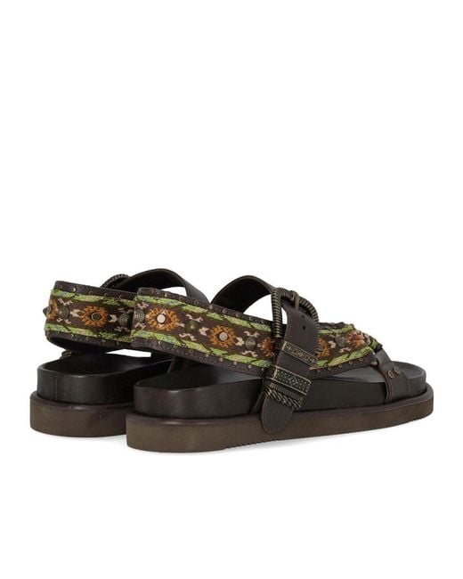 Ash Brown Unica Dark Flat Sandal