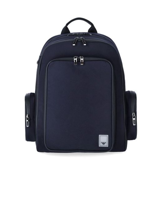Emporio Armani Blue Travel Essential Backpack for men