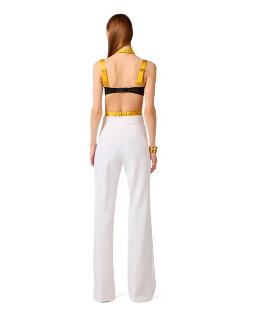 Elisabetta Franchi White Palazzo Pants