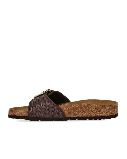 Birkenstock Brown Madrid Raffia Big Buckle Carafe Sandal