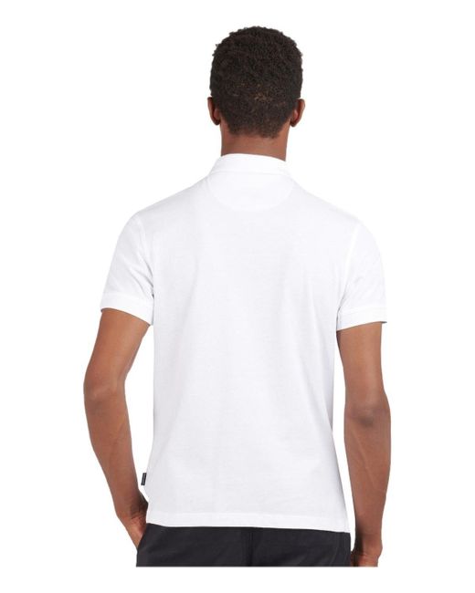 Barbour White Blaine Oversized Tartan Polo Shirt for men
