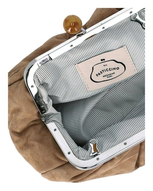 Weekend by Maxmara Brown Pasticcino Valois Small Sand Clutch