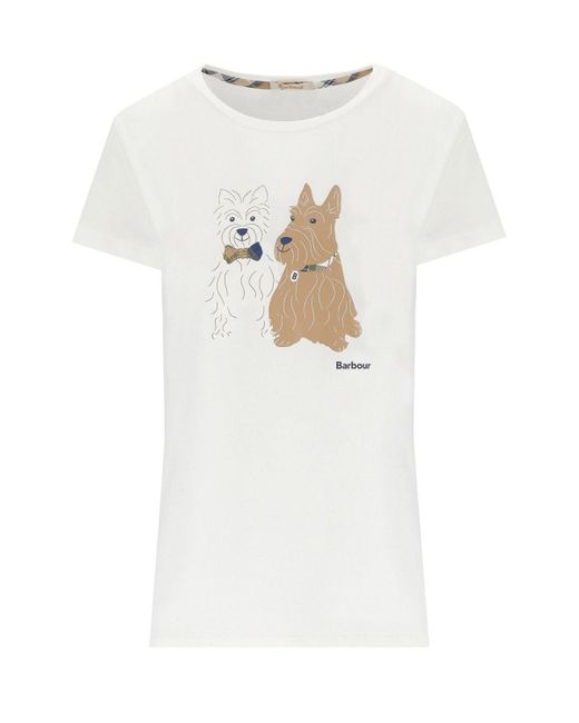 T-shirt highlands bianca di Barbour in White