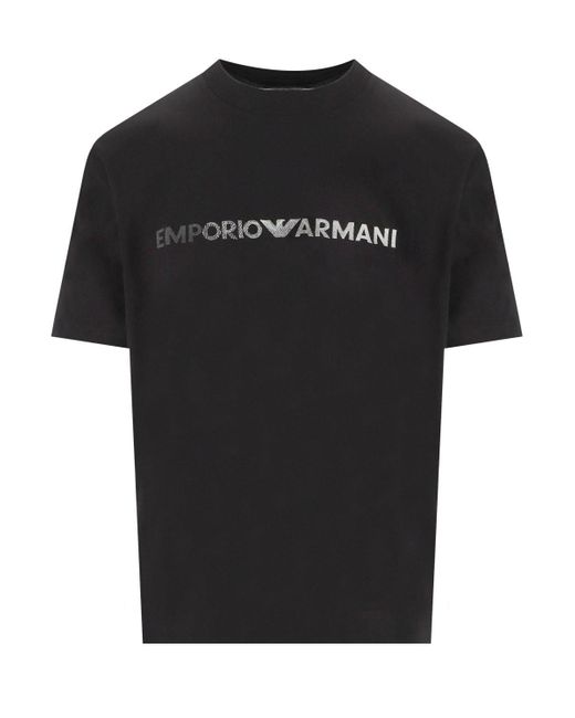 Emporio Armani T-shirt Met Logo in het Black voor heren
