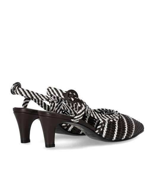 Strategia Black Woven Slingback Pump