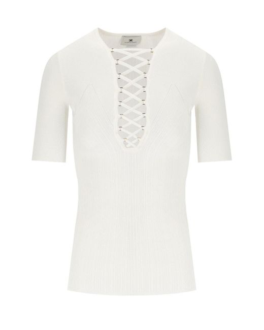 Top En Tricot Elisabetta Franchi en coloris White