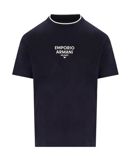 Emporio Armani Blue Ea Milano T-Shirt for men