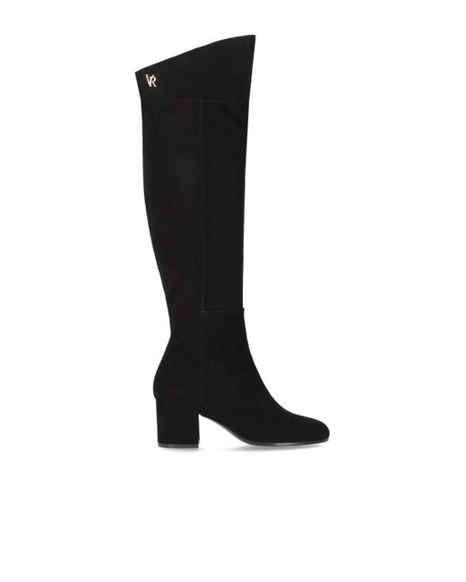 Via Roma 15 Black Vr Suede Heeled High Boot