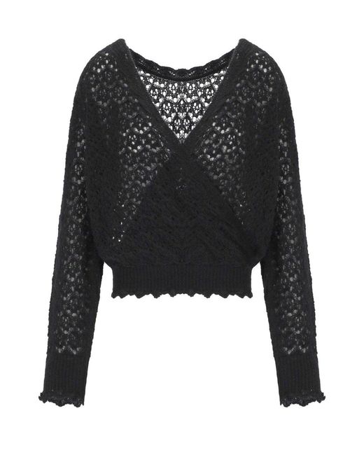 Twinset Black Perforated Sweater