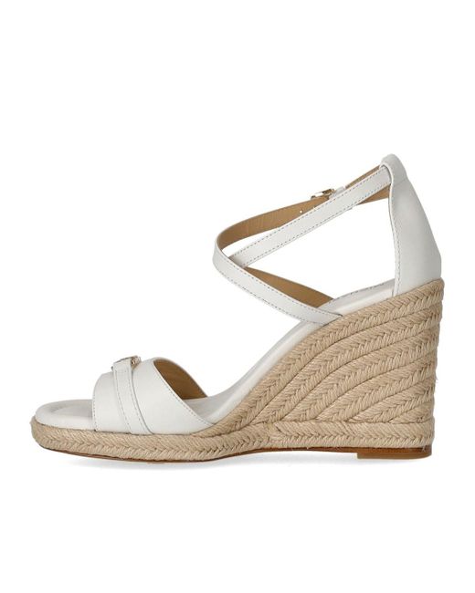 Sandale À Semelle Compensée Mandy Blanc Michael Kors en coloris Metallic