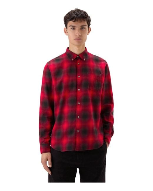Woolrich Madras Check Red And Black Shirt for men
