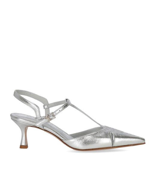 Sergio Levantesi White Edvige Slingback Pump