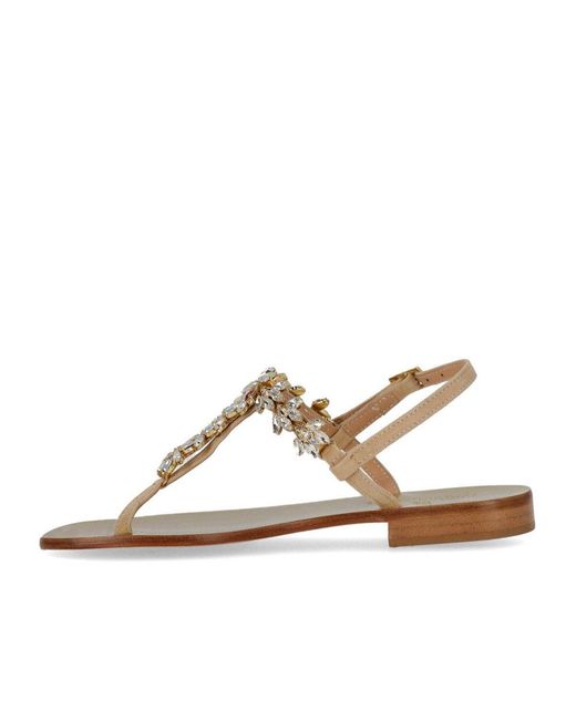 Paolo Ferrara Metallic Peach Thong Sandal